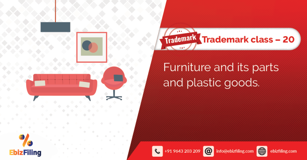 Trademark registration, Trademark class, Ebizfiling, Trademark class 20