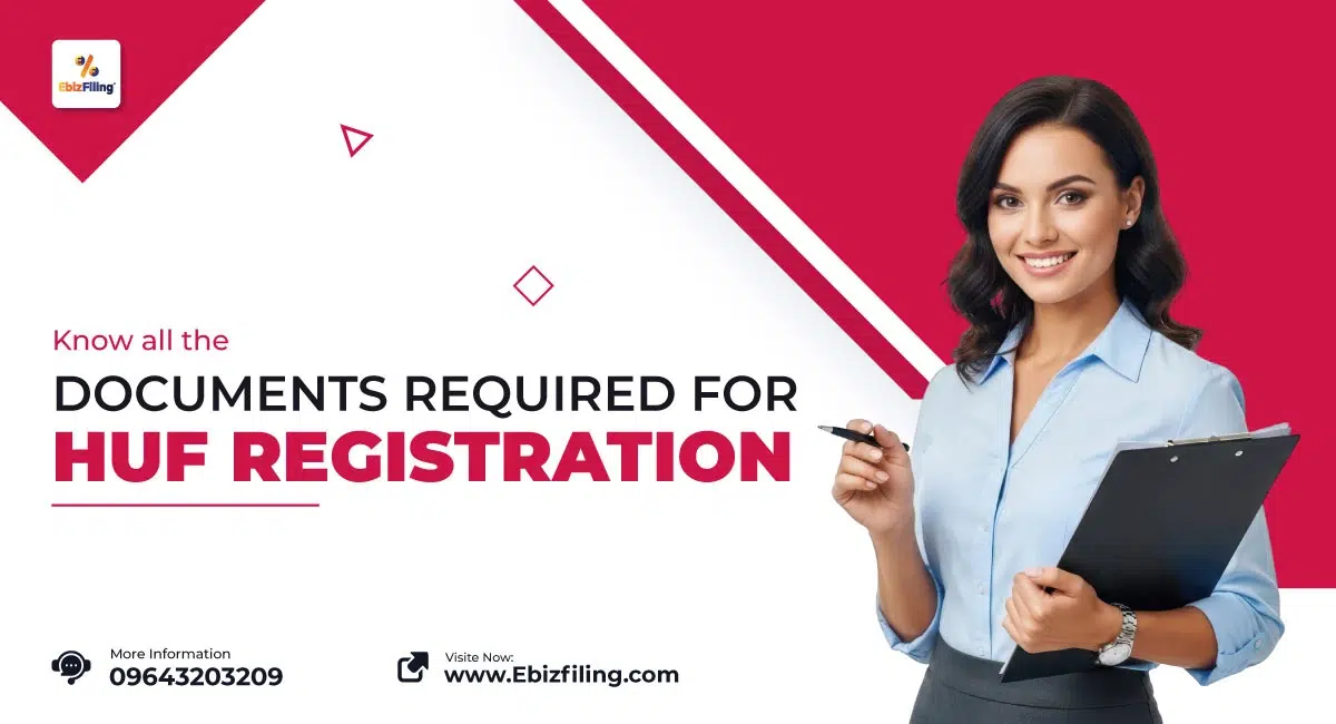 Documents required for HUF registration in India