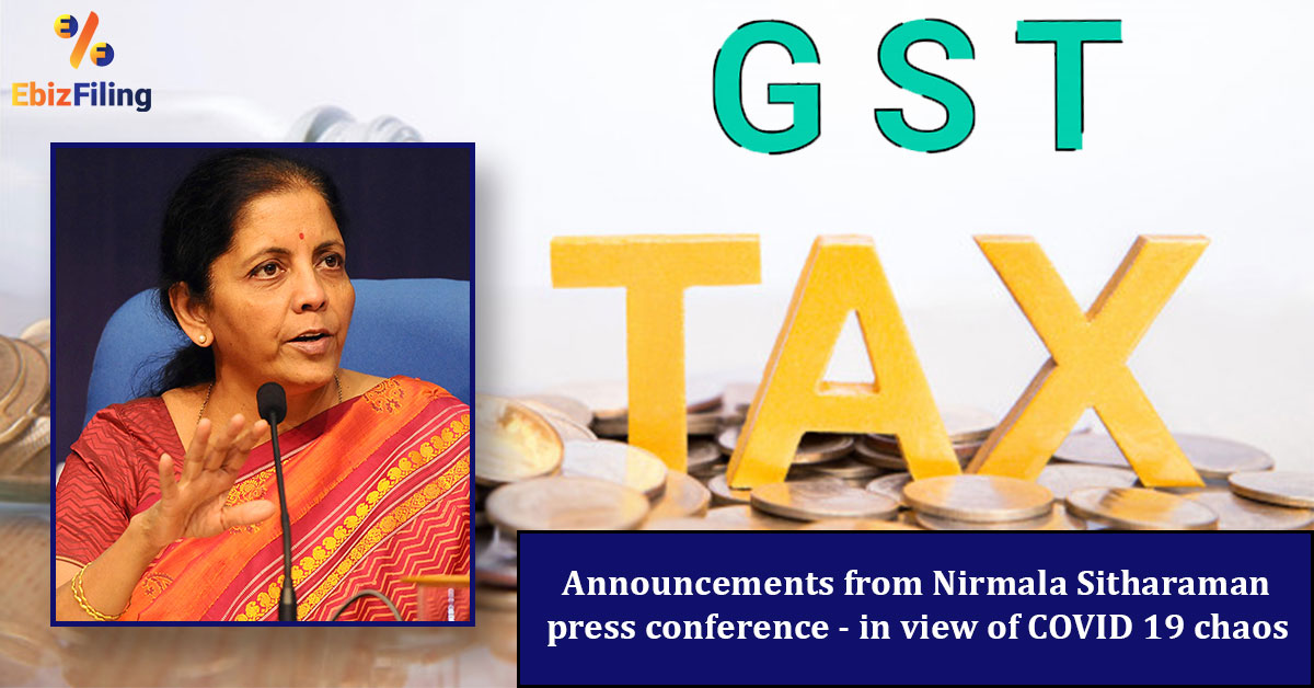 Announcements from Nirmala Sitharaman