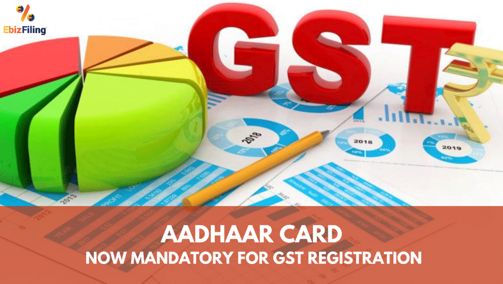 Aadhaar Authentication for GST registration, Aadhaar mandatory for GST registration, Ebizfiling