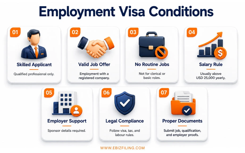 Key employment visa conditions for foreign professionals in India