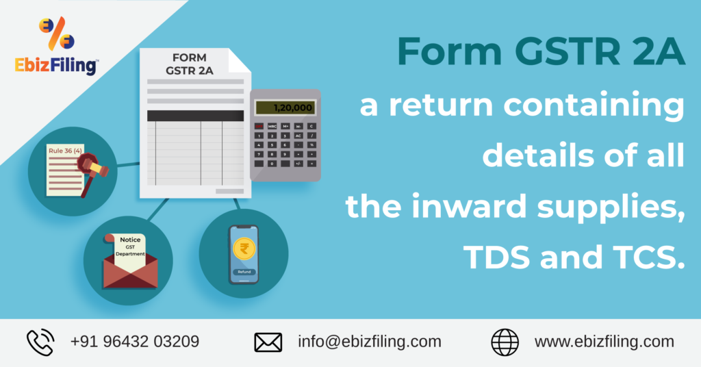 GSTR 2A, GSTR 2A Reconciliation, GSTR 2A filing, Ebizfiling