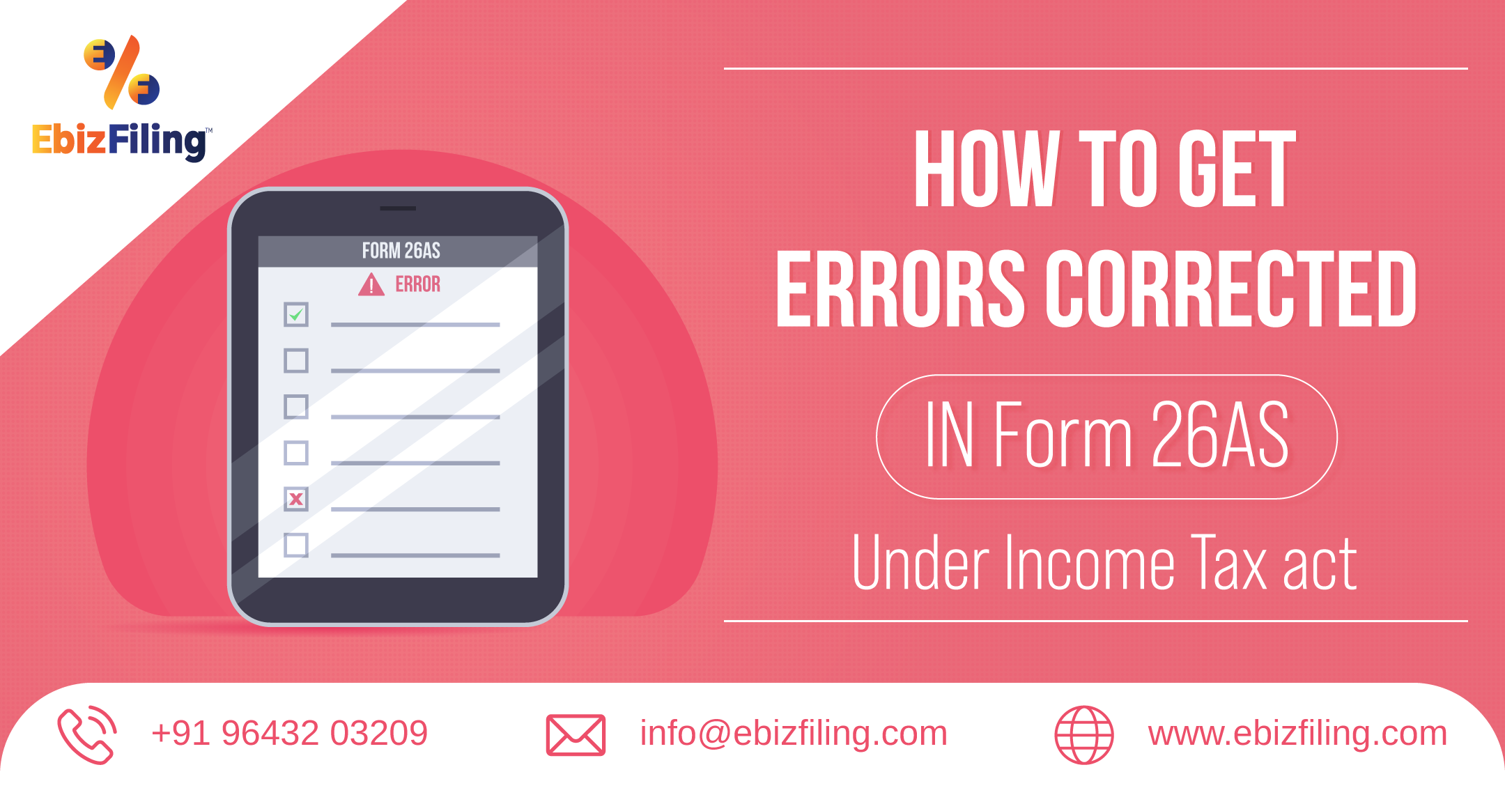 How to get errors corrected in form 26AS under Tax Act?