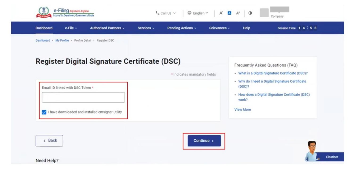 How to register DSC on new Tax Portal?