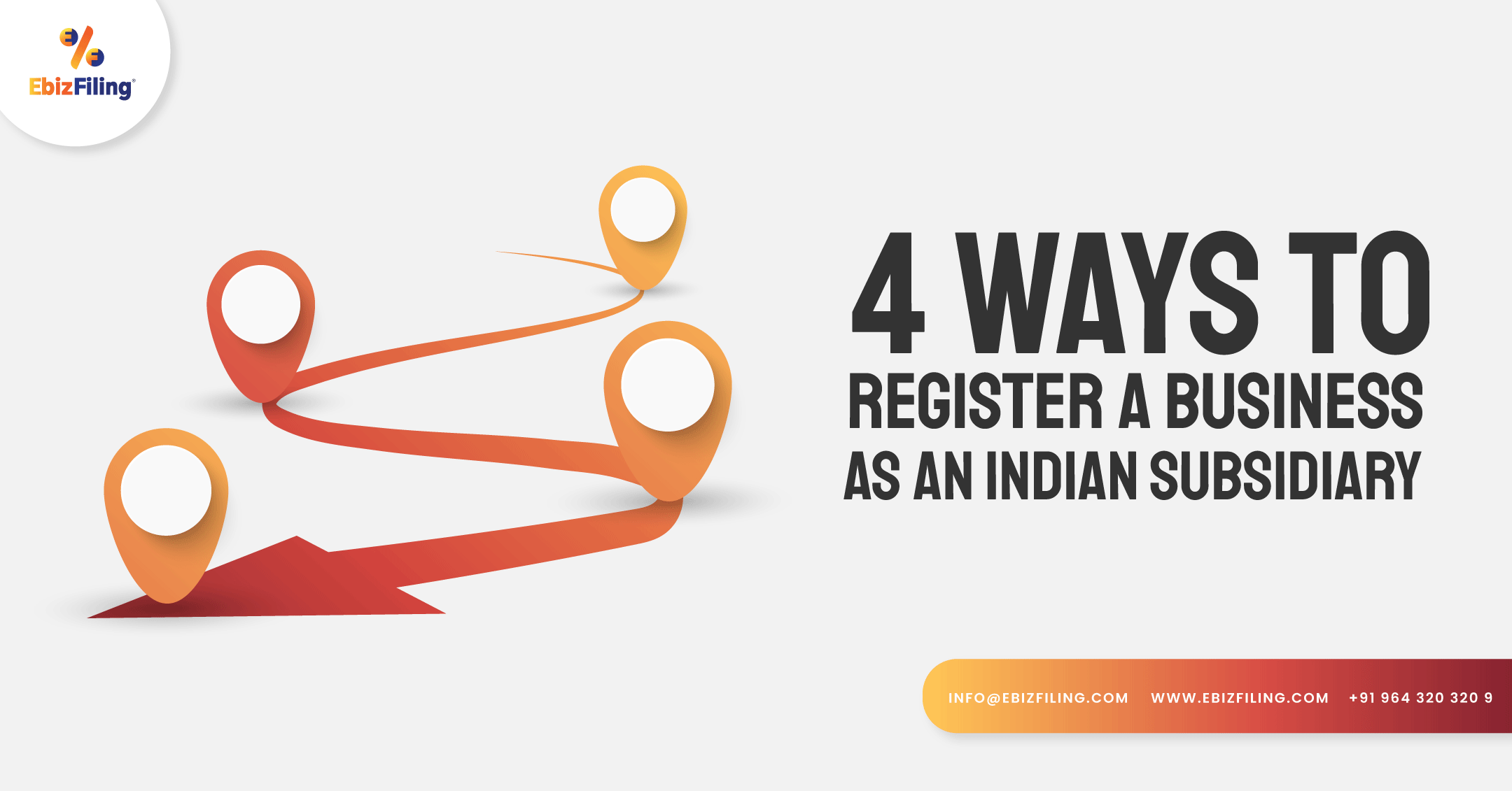 Different businesses to register as an Indian Subsidiary, Advantages to register as an Indian Subsidiary, Registration of Business as an Indian Subsidiary, Ebizfiling