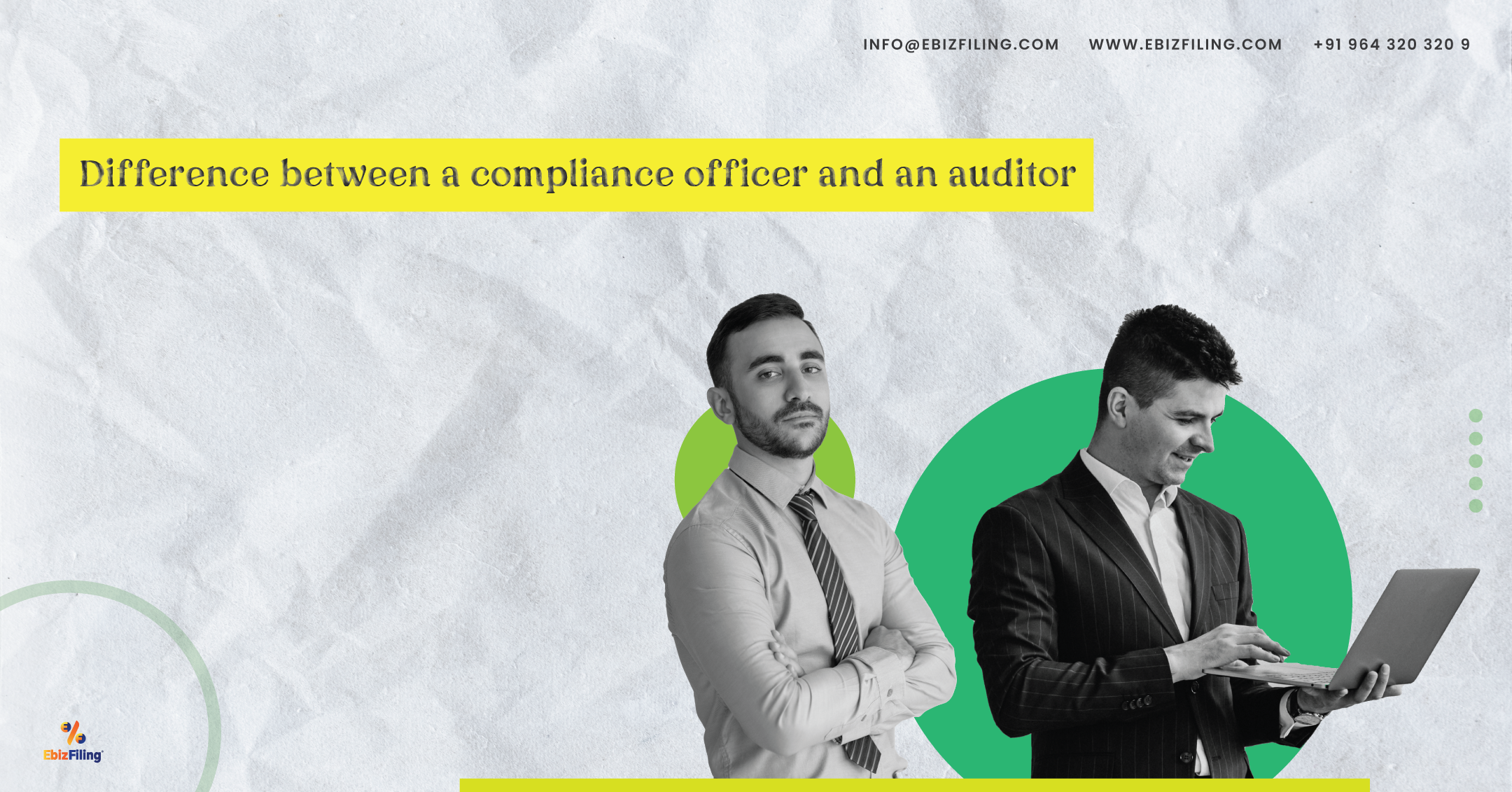 differences between an auditor and compliance officer in a company, compliance officer of a company, auditor of a company, Ebizfiling