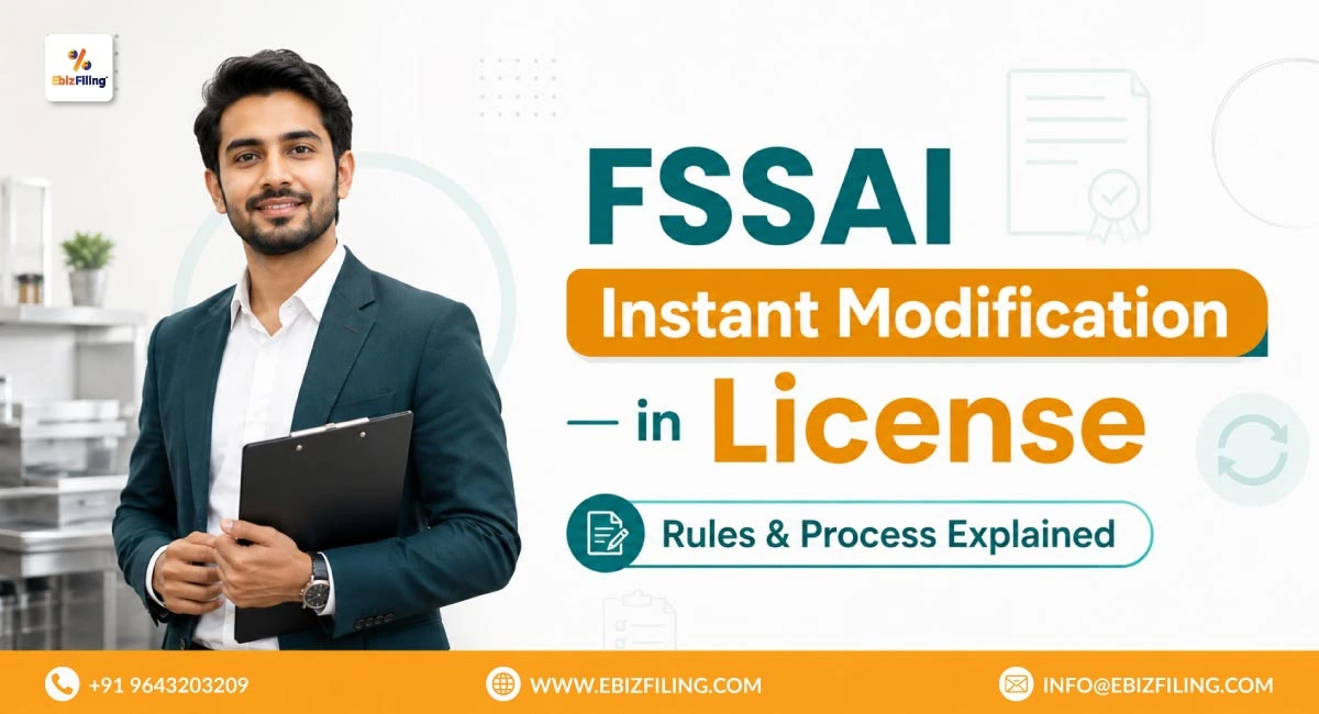 FSSAI instant license modification rules and process explained
