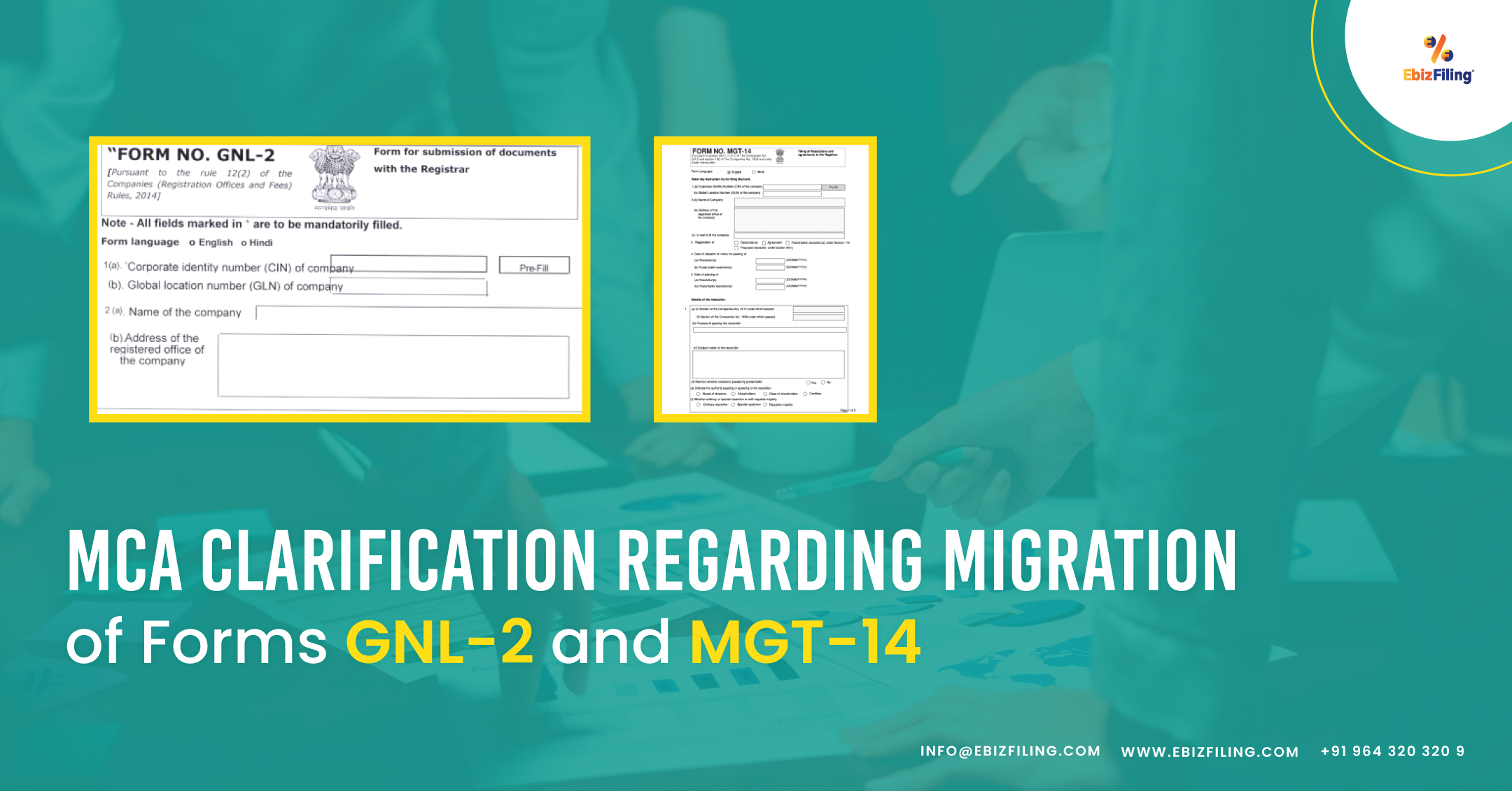 Ebizfiling, Filing Form GNL-2 and MGT-14, Form GNL-2, Form MFT-14, Ministry of Corporate Affairs