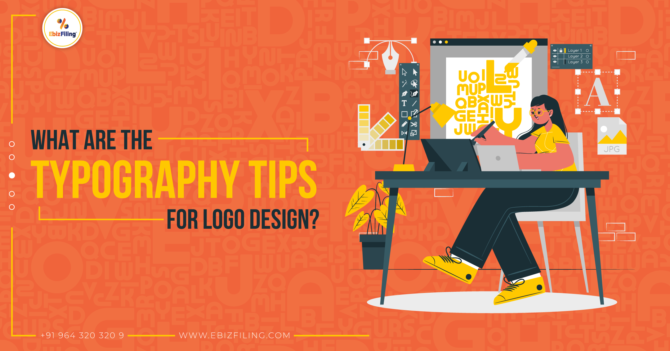 Typography Tips for Logo Design, Logo designing, elements of logo design, Typography, Ebizfiling