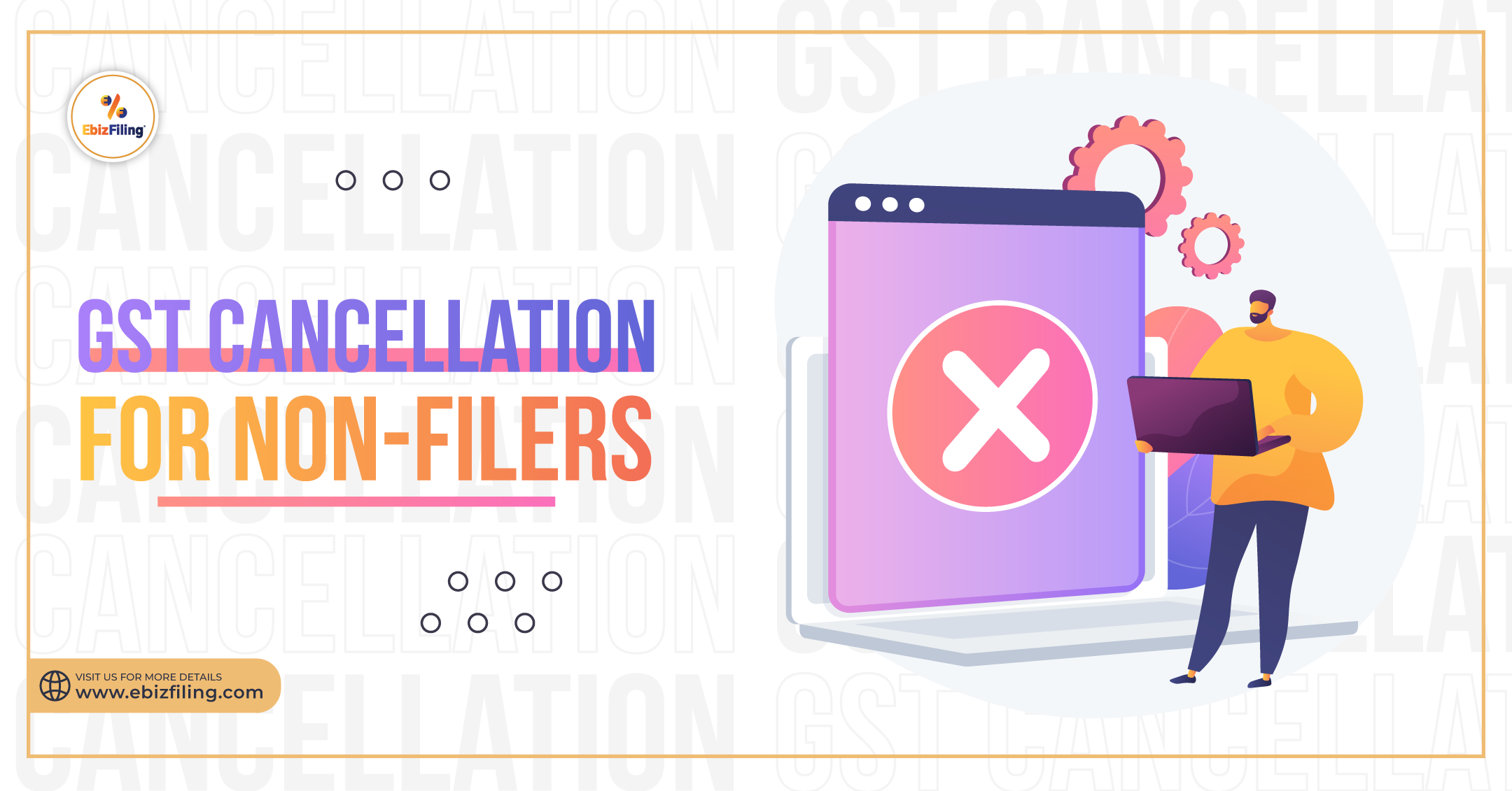 Process of GST cancellation, GST Non-filers, GST return, GST compliance, GST registration, EbizFiling