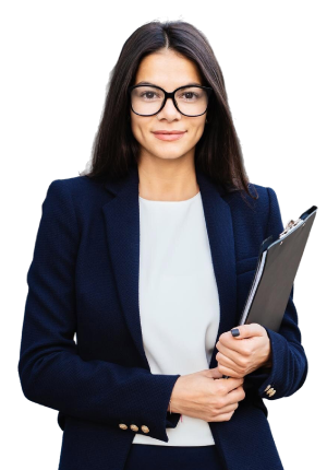 girl in suit with file