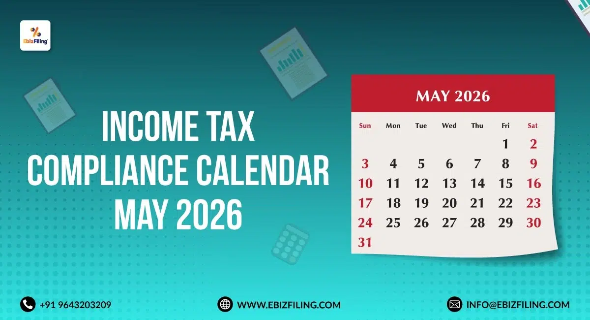 Income Tax compliance calendar May 2026 with important tax filing due dates