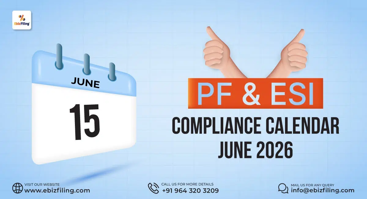 PF and ESI Compliance Calendar June 2026 with important filing due dates
