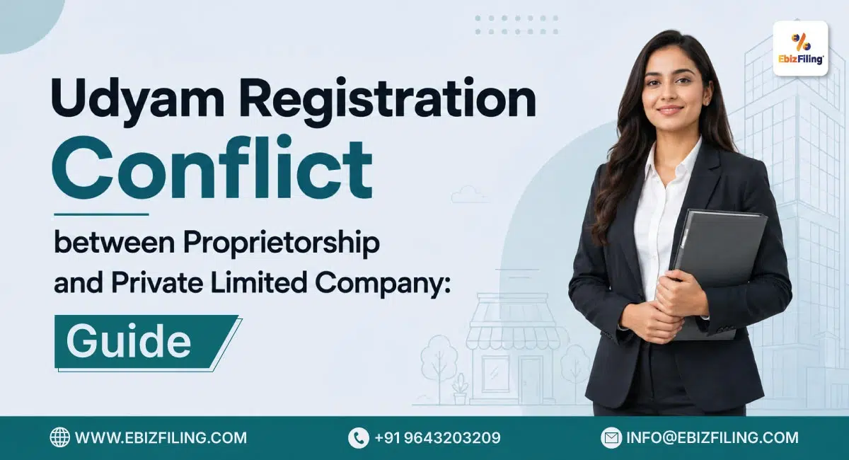 Udyam conflict between proprietorship and private limited company
