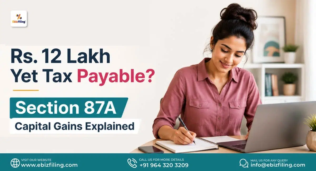 Section 87A capital gains and Rs. 12 lakh tax rule explained