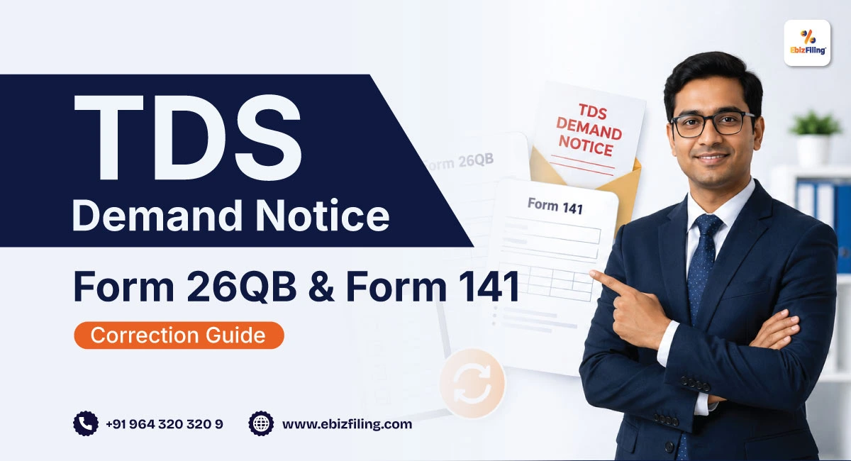 TDS demand notice correction using Form 26QB and Form 141
