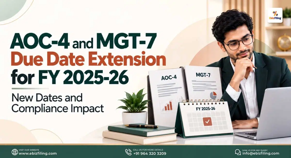 AOC-4 and MGT-7 due date extension for FY 2025-26