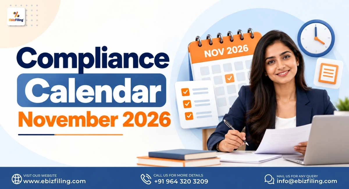 Compliance calendar for November 2026 with key filing due dates