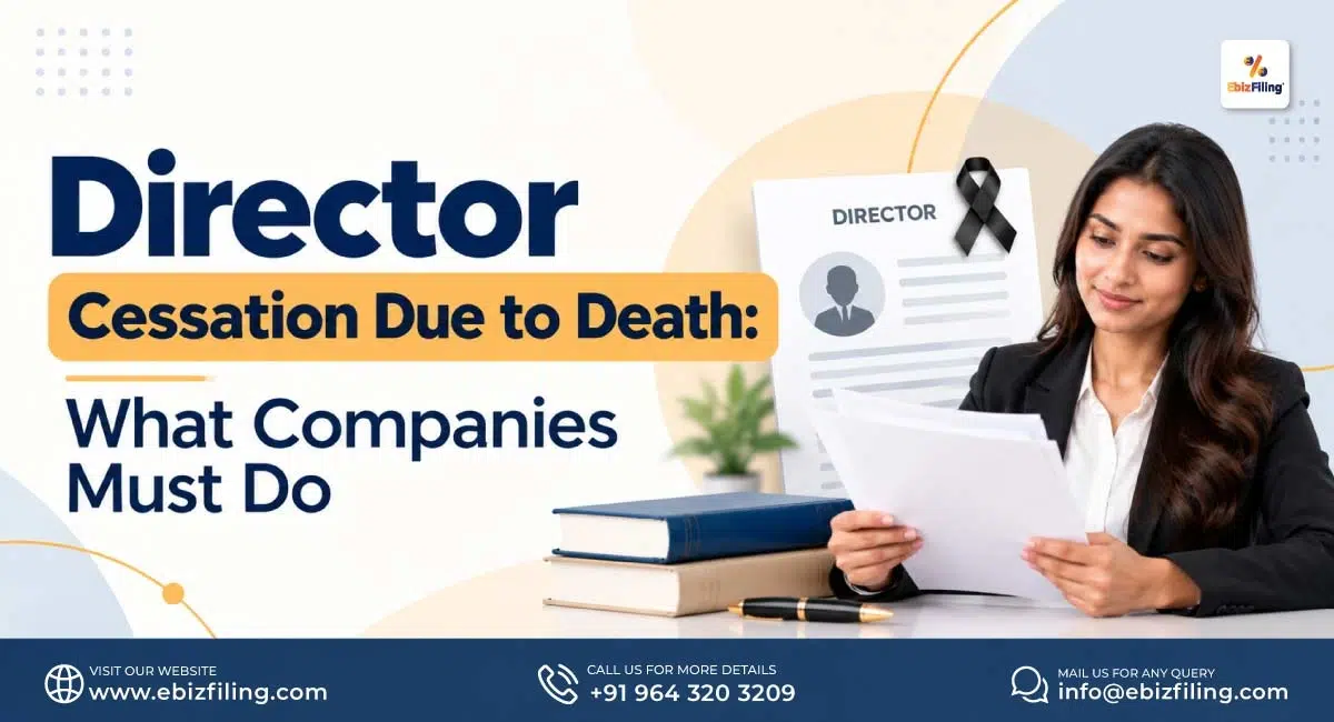 Director cessation due to death and company compliance requirements